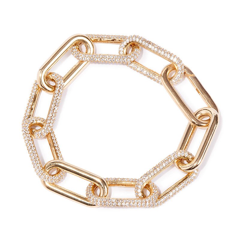 Buy Link Bracelet Gold Clear Crystals