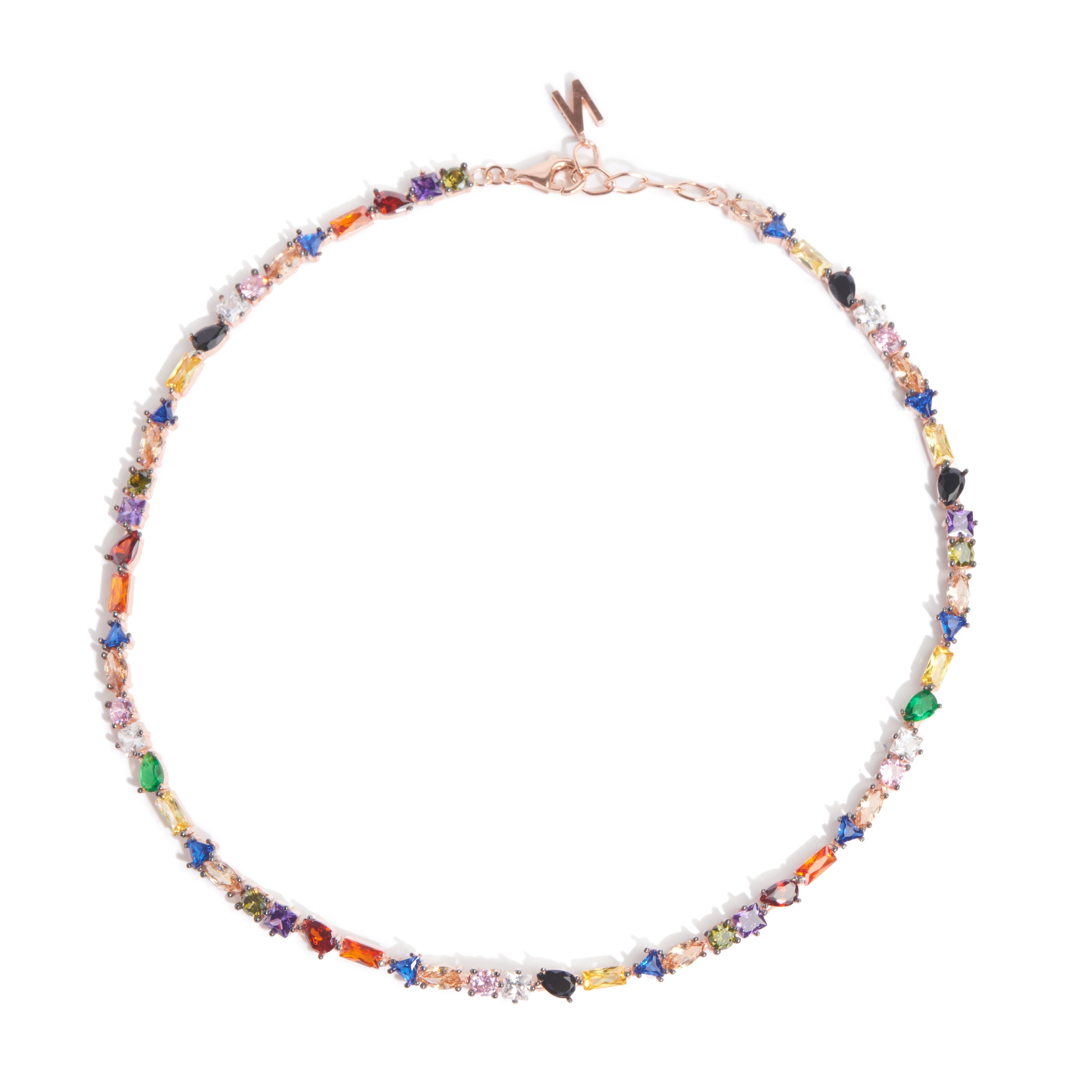 Julie Tennis Necklace | Multi Color Crystals